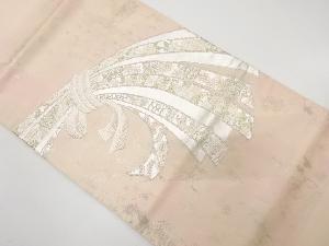 引き箔束ね熨斗に花古典柄織り出し開き名古屋帯(額縁仕立て)